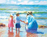 Ron Hedrick, Getting Used to the Water, oil on canvas