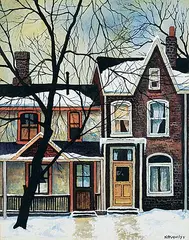 John Kasyn, Off Oak Street [Cabbagetown], 1975, watercolour on paper