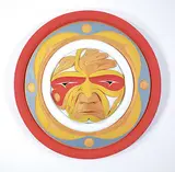 John Marston, The Creator, painted yellow cedar carving