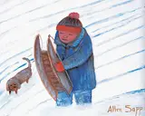 Allen Sapp, Untitled - Sledding with My Best Friend
