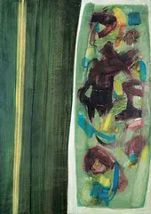 Ronald John Spickett, Grass Hopper Tomb Tune, mixed media on paper