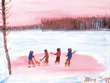 Allen Sapp, Untitled - Game at Dusk