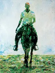 Mark Gaskin, Horse and Rider, 2007, oil and plaster on canvas and wood