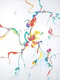Alex Janvier, Birds of China, 1985, acrylic on canvas