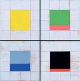 William J. McCarroll, As Is No Returns: A Chronicle in 4 Panels, acrylic on canvas