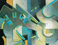 Philip Mix, Untitled - Cogs of Time, oil on canvas