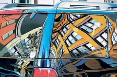 Tad Suzuki, Corner Views of Soho [Spring St. x Wooster St., N.Y.C.], 2008, acrylic on canvas