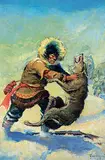 Walter M. Baumhofer, Untitled - The Wolf Attack, 1927, oil on canvas