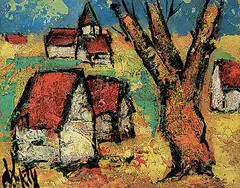 Henry d'Anty, Untitled - The Little Village, oil on canvas