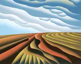 Don Bergland, Prairie Combine, 1986, acrylic on canvas