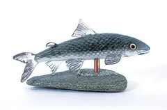 Pat and Ryan Bavin, Untitled - Rocky Mountain Whitefish, glass and stone sculpture