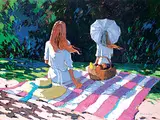 André Bertounesque, De'Jeuner sur L'Herbe, oil on board