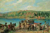 Albin Jr. Cartmell, Pioneer Days, oil on paper board