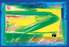Maureen Enns, First Char, acrylic and mixed media on paper