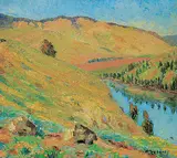 Marcel Isaac Godfrey, Springtime Okanagan, 1940, oil on wood board