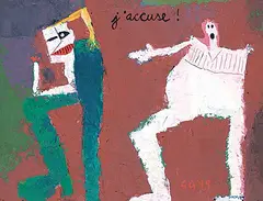 J'accuse by George Gordienko, 1999, oil on wood board, sold Apr 2020