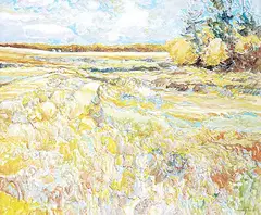 Hans Herold, Untitled - Springtime on the Prairies, oil on canvas