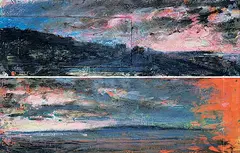Mark Holliday, Landscape Study - Maryport, 2011, mixed media and assemblage on board