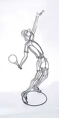 Rudy Kehkla, Untitled - Tennis Player, painted metal sculpture