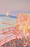 John Koerner, The Lighthouse [45], A Tribute to Utagawa Hiroshige, acrylic on canvas