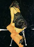 Untitled - Yolande Seated by Robert F.M. McInnis, 2008, oil on paper board, sold Apr 2020