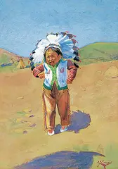 Edmund Morris, Ceremonial Dance, Native Boy, 1910, gouache on paper