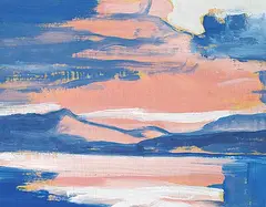 Herald Nix, Untitled - Sunrise Over the Mountains, 2010, oil on wood board
