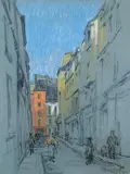 Joseph Francis Plaskett, Untitled - A Busy Street