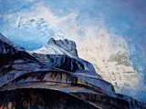 Dana Roman, Rain and Sun [Yukness Mountain], acrylic on canvas