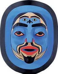 Wayne Alfred, Tlingit Moon, 2005, painted wood carving