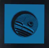 Robert Davidson, Moon [Green on Black] #141/364, 1976, silkscreen on paper