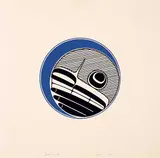 Robert Davidson, Moon [Green and Black on White] #72/248, 1976, colour silkscreen on paper