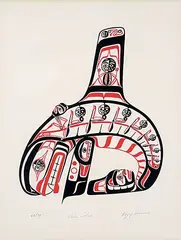 Roy James Hanuse, Killer Whale #43/75, colour silkscreen on paper