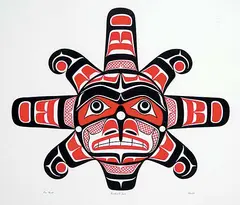 Ross Hunt, Kwakiutl Son #49/200, 1987, colour silkscreen on paper