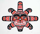 Ross Hunt, Kwakiutl Son #49/200, 1987, colour silkscreen on paper