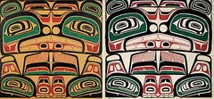 Tony Hunt, North Kwakuitl Box Design Original and Silkscreen, acrylic on paper / colour silkscreen on paper