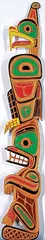 Delmar Joseph, Thunderbird, Beaver, painted wood carving