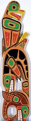 Delmar Joseph, Bald Eagle, Killer Whale, Seal, painted wood carving