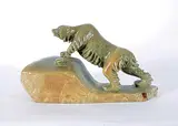 Eric Lester, Untitled - Wet Polar Bear, 1999, green and brown stone carving