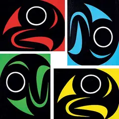 Johnny Jr. Maynard, Four Salmon Heads, 2008, acrylic on canvas