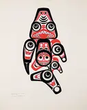 Bill Reid, Haida Dogfish #145/450, 1972, colour silkscreen on paper