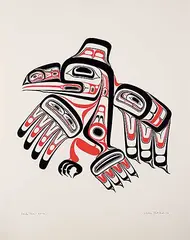 Bill Reid, Haida Raven #125/450, 1972, colour silkscreen on paper