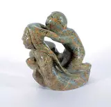 Abraham Anghik Ruben, Untitled - Two Figures, 2019, green and brown stone carving