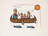 Roy Thomas, Paddling Away to the Hunting Grounds #20/75, 1977, colour silkscreen on paper