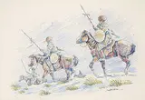 Gerald T. Tailfeathers, Untitled - Scouts in the Snow