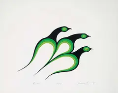Clemence Wescoupe, Rain Birds #43/500, colour silkscreen on paper