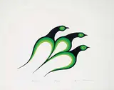 Clemence Wescoupe, Rain Birds #43/500, colour silkscreen on paper