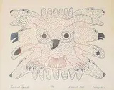 Kenojuak Ashevak, Animal Spirits #15/50, 1969, colour etching on paper