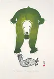 Pitseolak Ashoona, Bear Attacking Seal #36/50