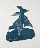 Syollie Amituk, Snow Geese #8/40, 1974, stonecut on paper